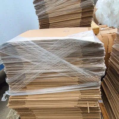 Cardboard recycling operation in progress