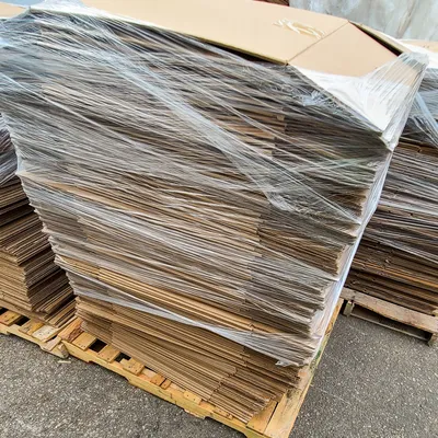 Flattened cardboard boxes for recycling