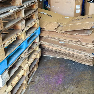 Mixed recyclable materials being sorted
