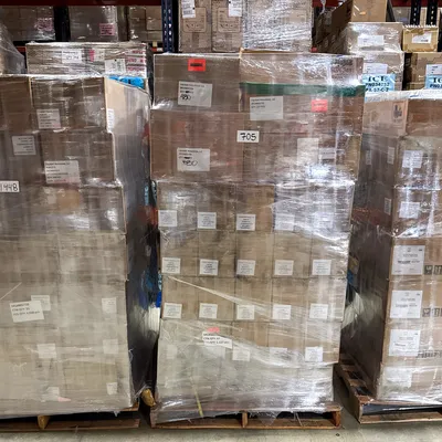 Delivery truck at customer location