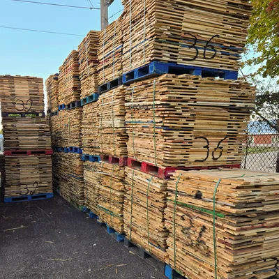 Wooden pallets stacked for shipment