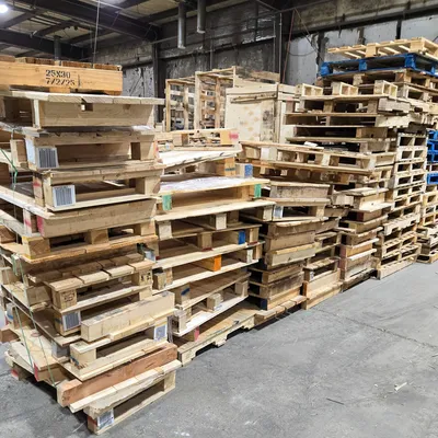 Pallet stacking area at the facility