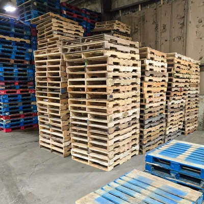 Pallet rows in outdoor storage area
