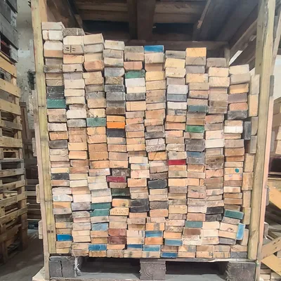 Pallets arranged in the recycling yard