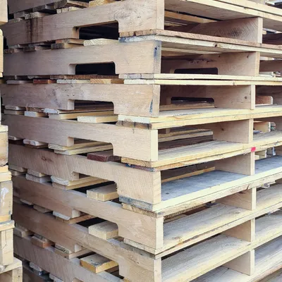 Rows of pallets in the yard
