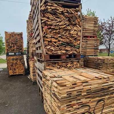 Wood pallet collection at the yard